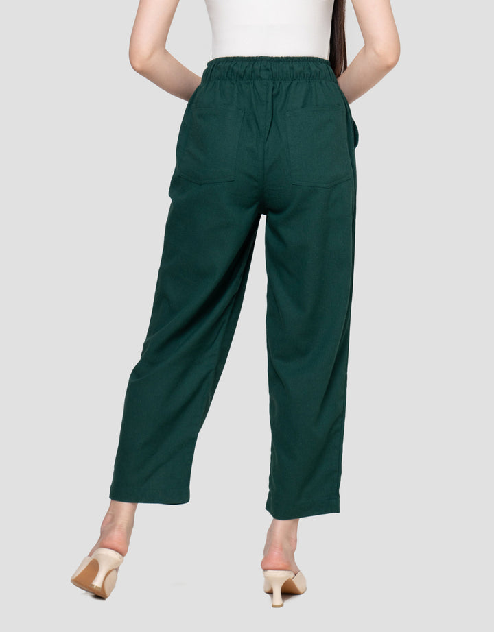 Nevada Wide Elastic Band Linen Mix Celana Kulot Wanita