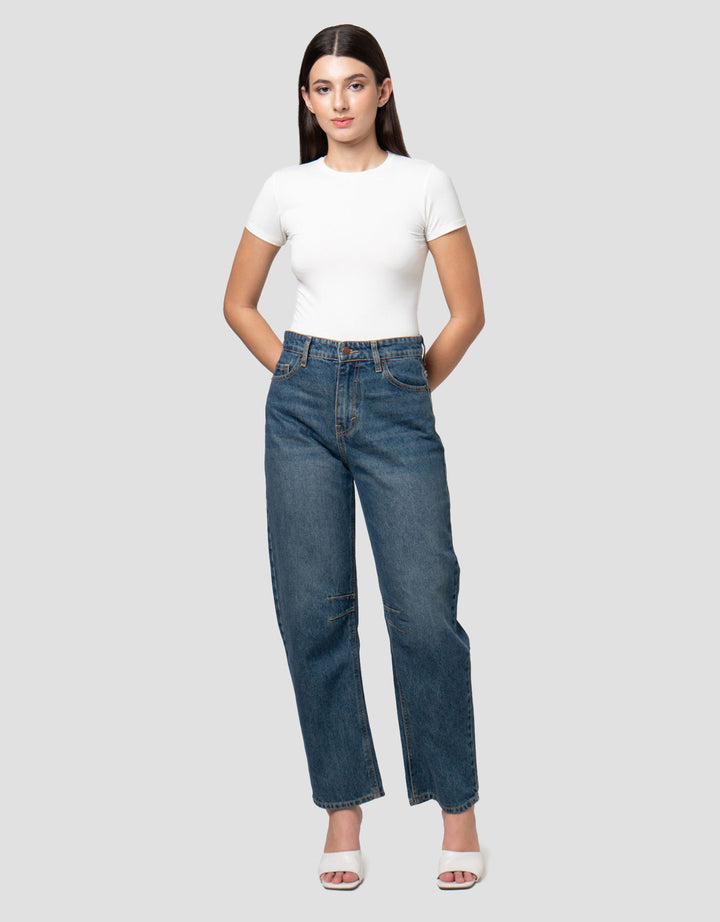 Nevada Barrel With Knee Details Celana Denim Wanita