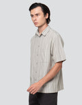 Cole Var Weaving Stripe Kemeja Pria