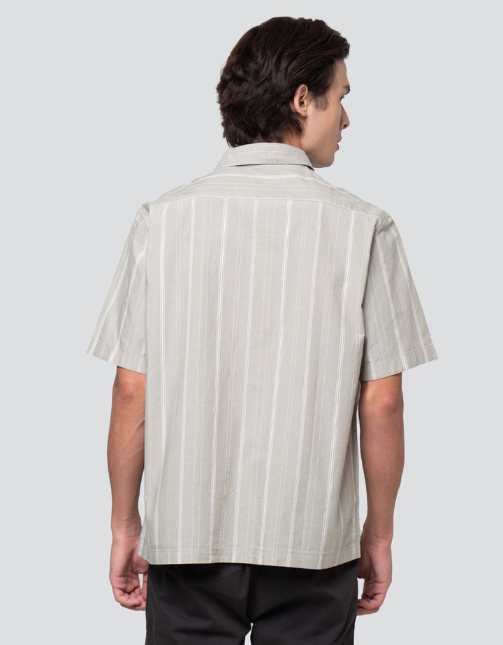 Cole Var Weaving Stripe Kemeja Pria