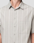 Cole Var Weaving Stripe Kemeja Pria