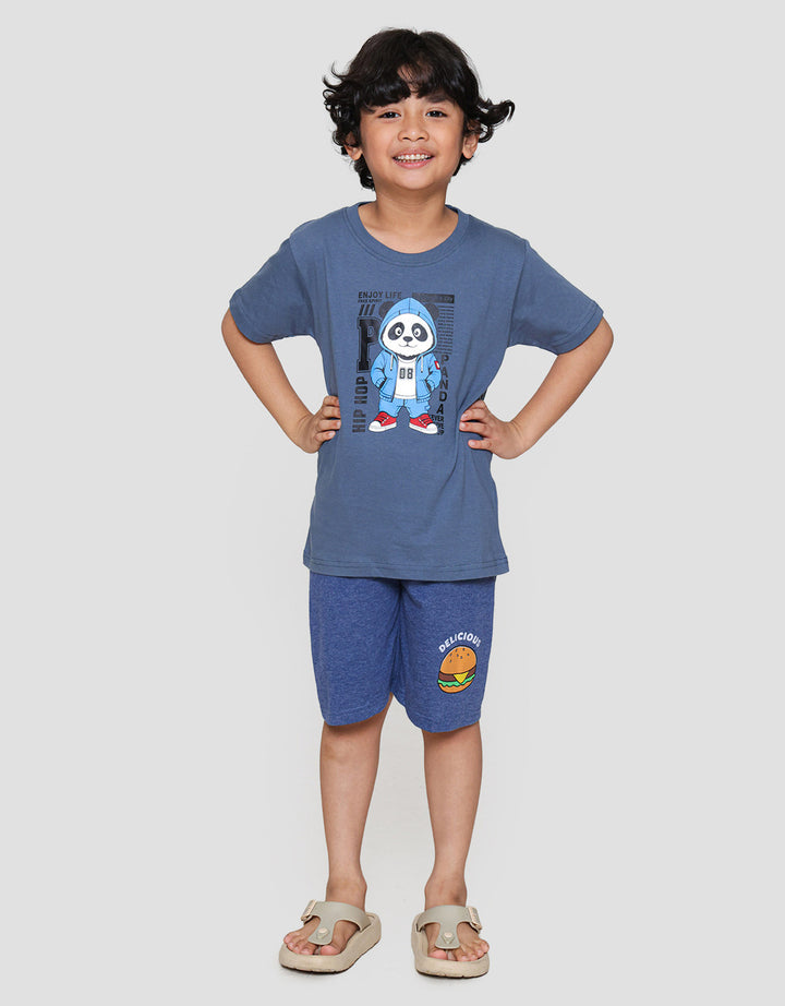 MxM Little M Boy Print Panda Hoodie Kaos Anak Laki-laki