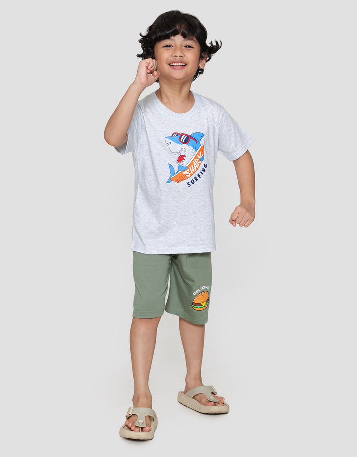 MxM Little M Boy Print Hiu Kaos Anak Laki-laki