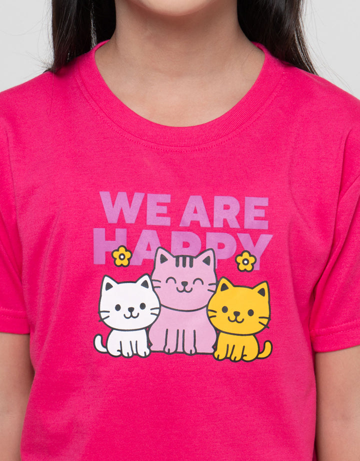 MxM Little M Print We Are Happy Kaos Anak Perempuan