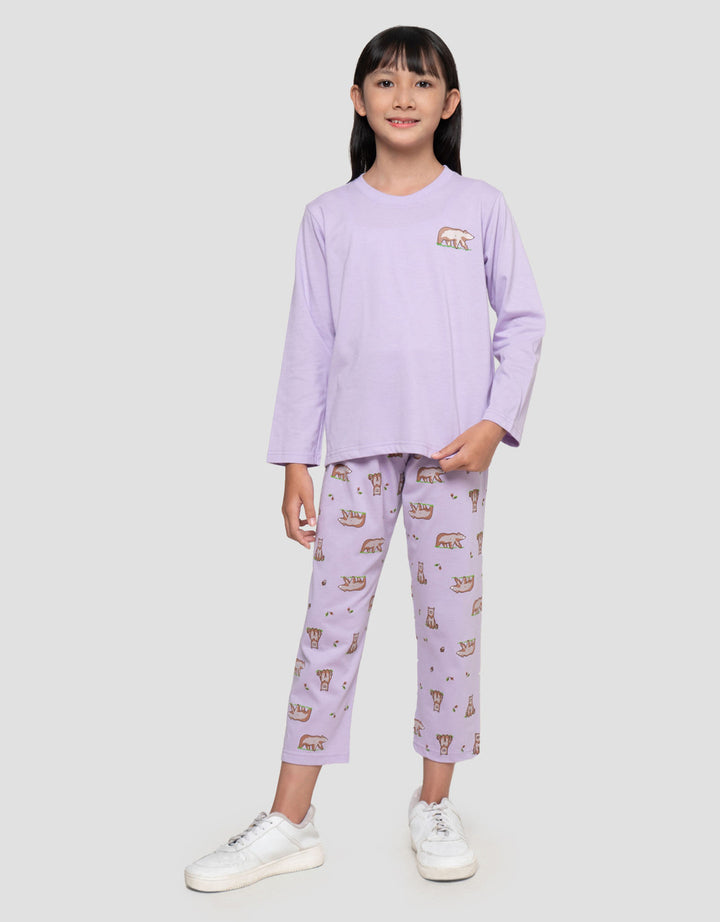 MxM Little M Anak Motif Bear Pakaian Setelan Anak Perempuan