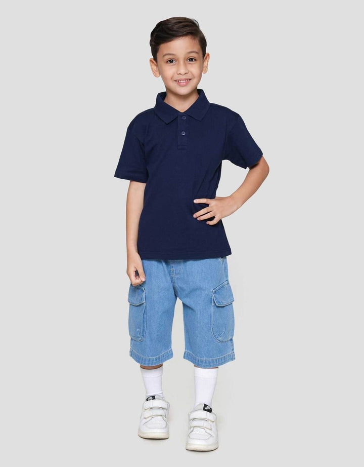 Little M Kerah Bsc Rib Kancing Kaos Anak Laki-laki