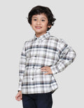 Little M Kotak Grey Mm Wash Kemeja Anak Laki-laki