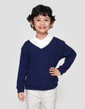 Little M Kerah Texture Wafel Sweater Anak Laki-laki
