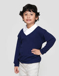 Little M Kerah Texture Wafel Sweater Anak Laki-laki