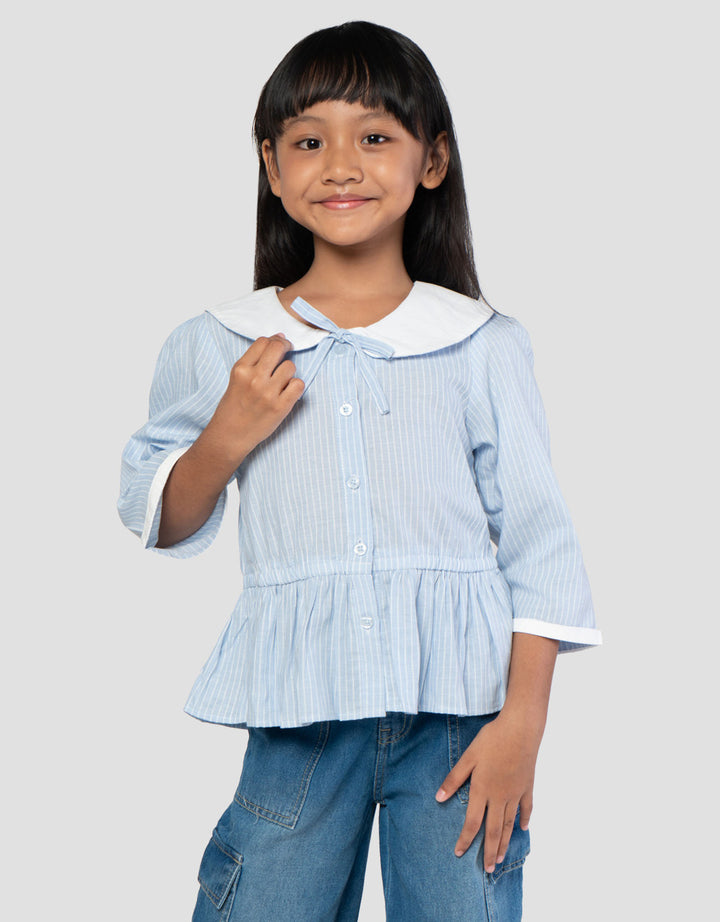Little M Stripe Sailor Blouse Anak Perempuan