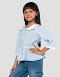 Little M Stripe Sailor Blouse Anak Perempuan
