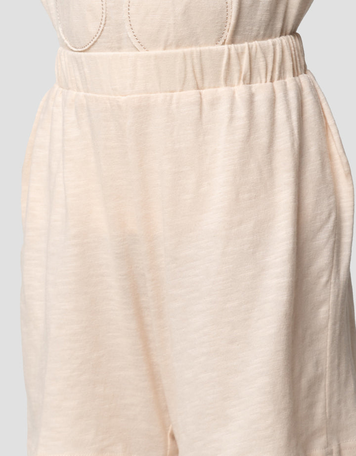 Little M Slub With Patch Cherry Pakaian Setelan Anak Perempuan