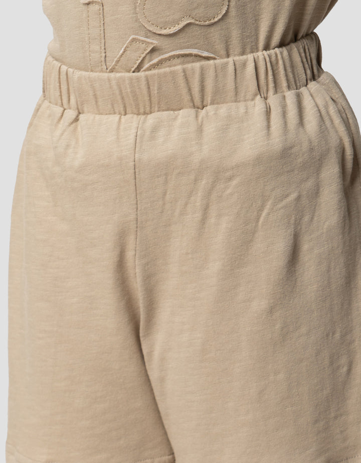 Little M Slub With Patch Flower Pakaian Setelan Anak Perempuan