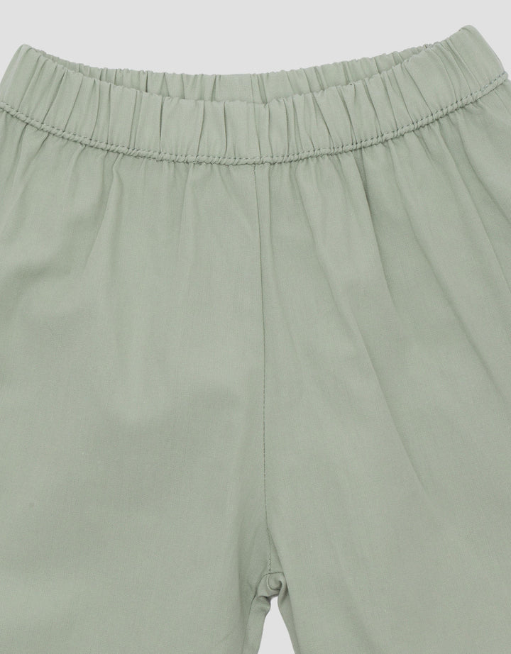 Little M Polo Short Woven Embro Dino Pakaian Setelan Bayi