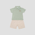 Little M Polo Woven Embro Truck Pakaian Setelan Bayi