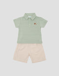 Little M Polo Woven Embro Truck Pakaian Setelan Bayi