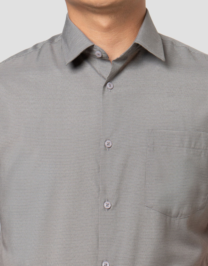 Cole Slim Fit Micro Check Kemeja Pria