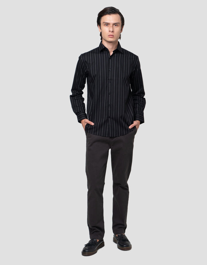 Cole Double Stripe Cotton Men's Long Sleeve Shirt