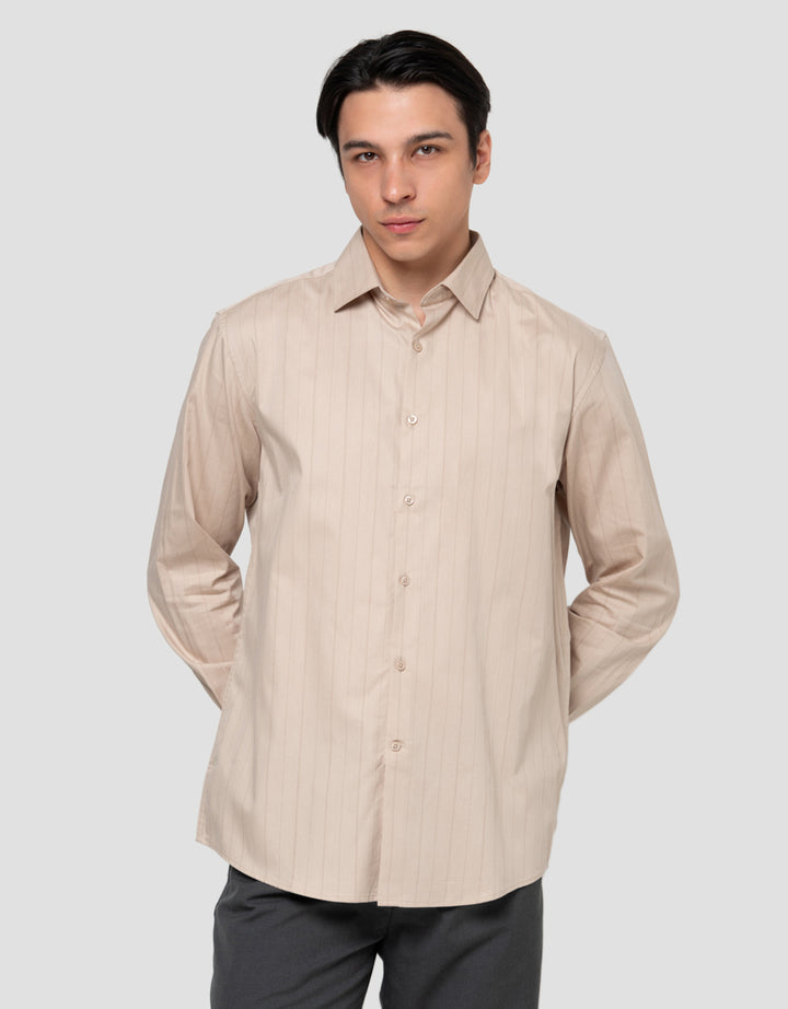 Cole Double Stripe Cotton Men's Long Sleeve Shirt