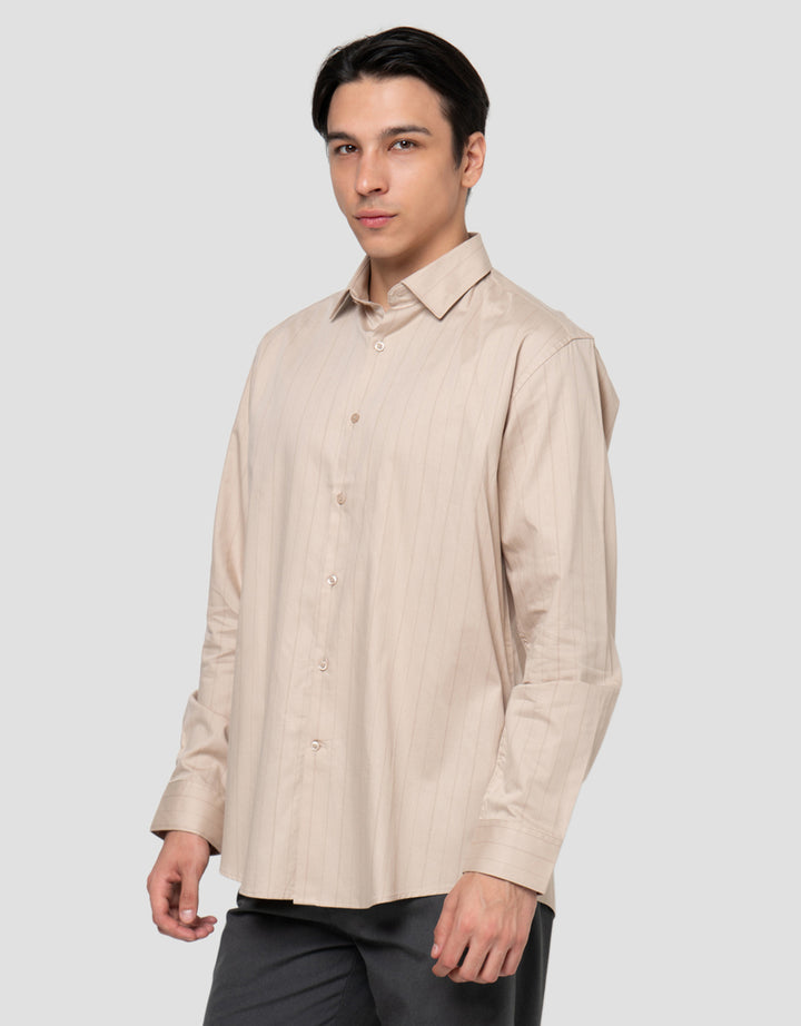 Cole Double Stripe Cotton Men's Long Sleeve Shirt