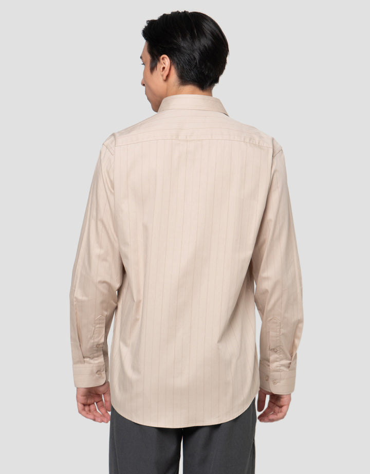Cole Double Stripe Cotton Men's Long Sleeve Shirt