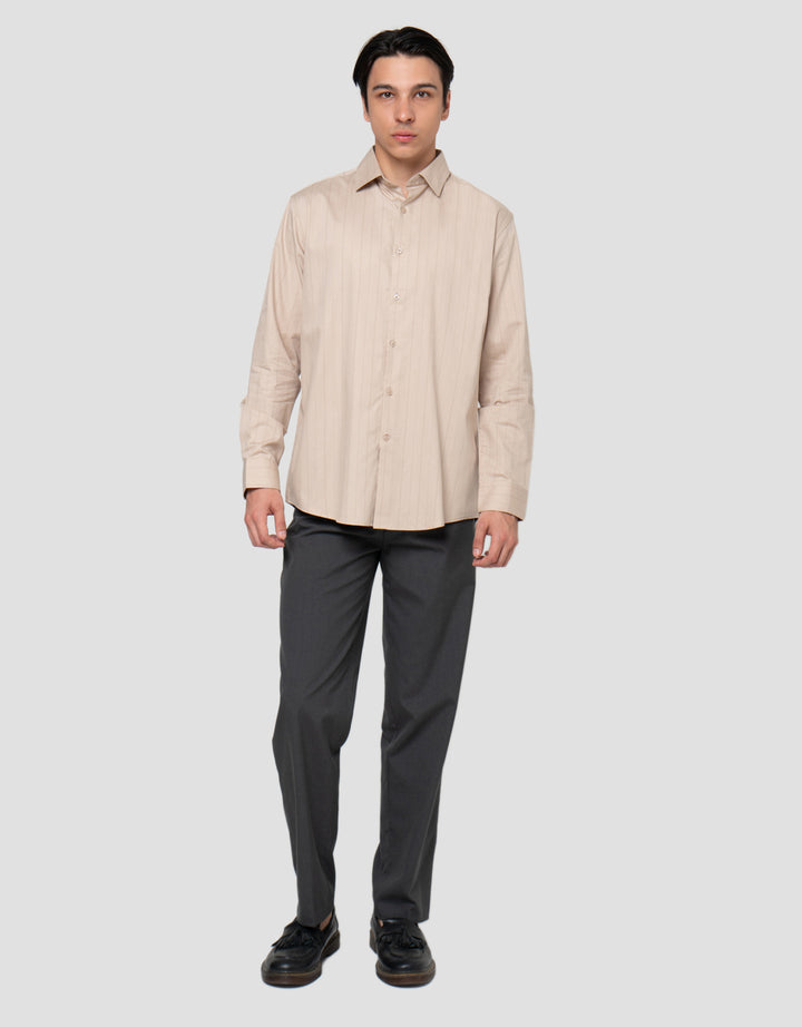 Cole Double Stripe Cotton Men's Long Sleeve Shirt