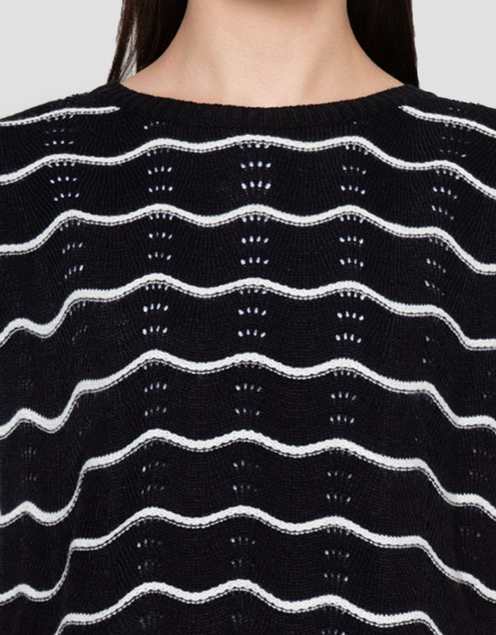 Connexion Dobel Rajut Vest Tali Kaos Wanita