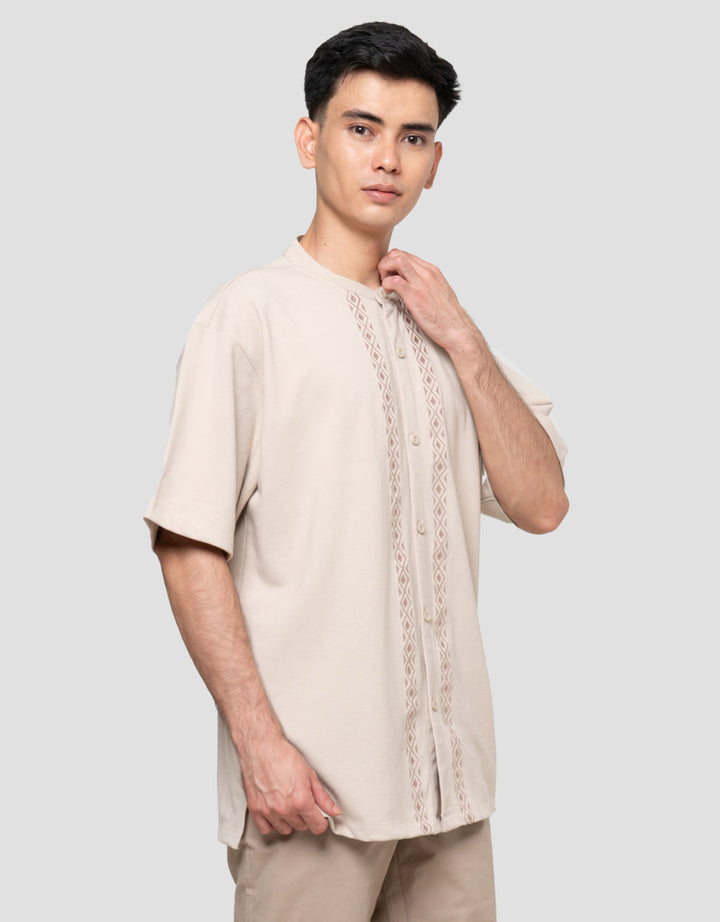 Aos Muslim 2026 Texture Embro Baju Koko Pria