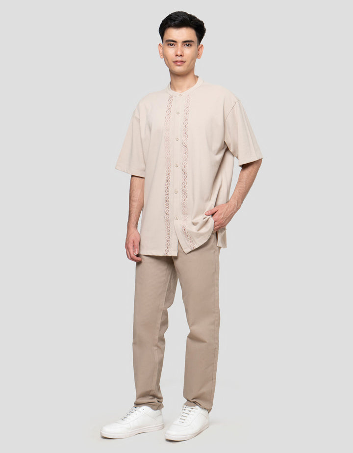 Aos Muslim 2026 Texture Embro Baju Koko Pria