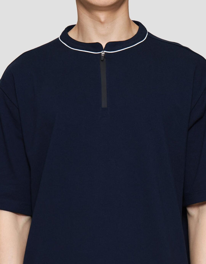 Aos Texture Zipper Baju Koko Pria