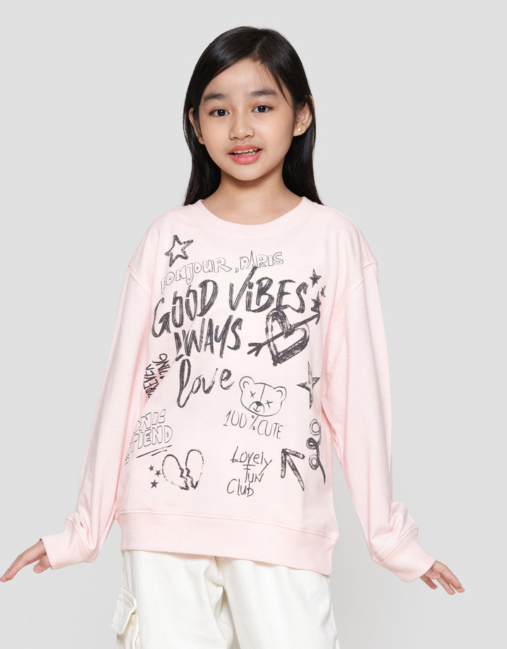 Nevada Full Print Grafitti Sweater Anak Perempuan