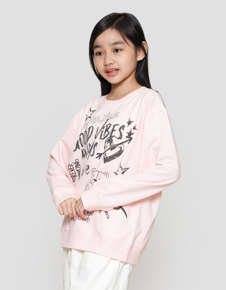 Nevada Full Print Grafitti Sweater Anak Perempuan