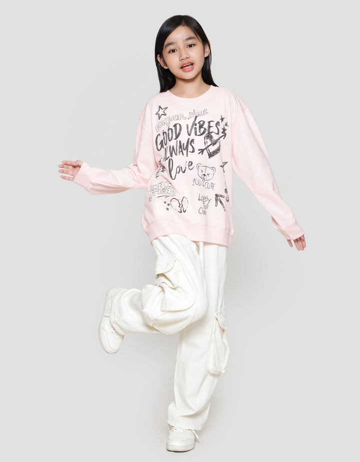 Nevada Full Print Grafitti Sweater Anak Perempuan