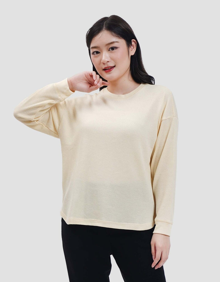 Connexion Waffle Kaos Lengan Panjang Wanita