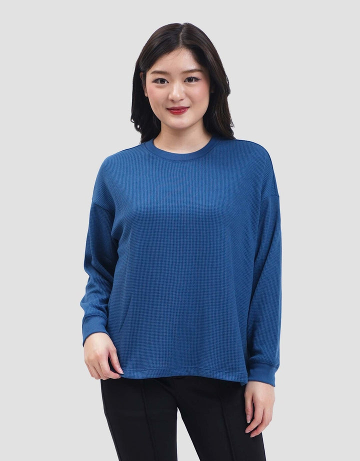 Connexion Waffle Kaos Lengan Panjang Wanita