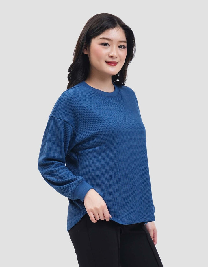 Connexion Waffle Kaos Lengan Panjang Wanita