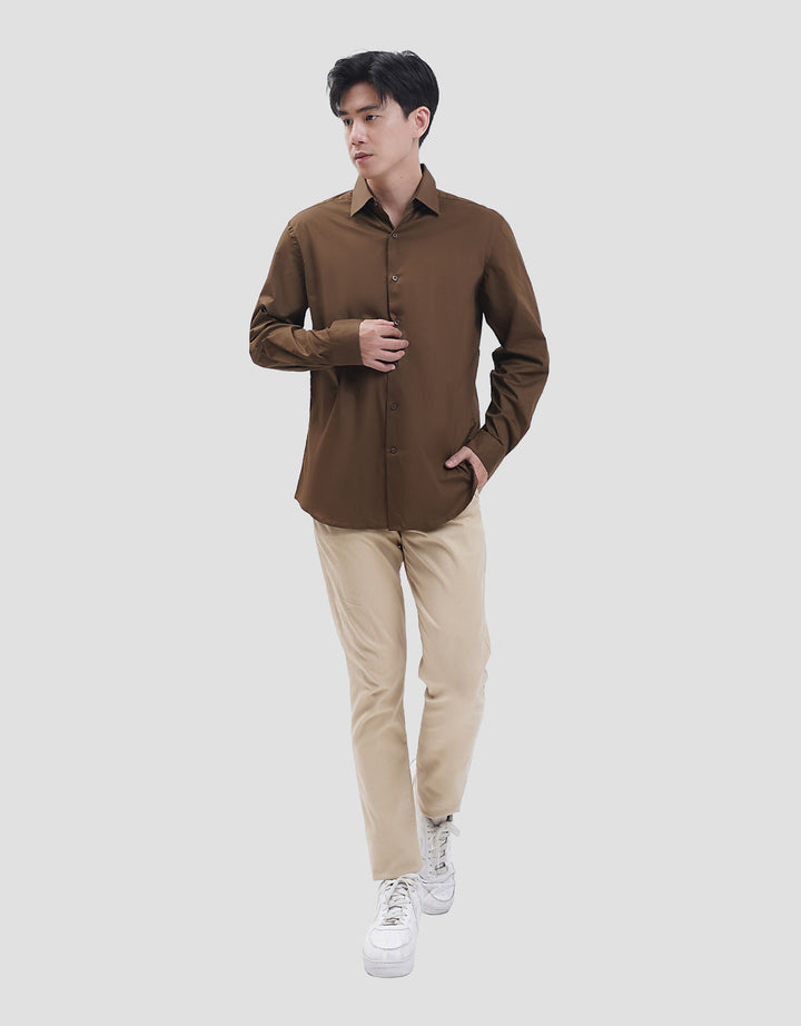 Cole Smart Fit Solid Stretch Kemeja Pria