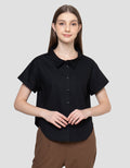 Connexion Slim Wide Collar Blouse Wanita