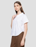 Connexion Slim Wide Collar Blouse Wanita