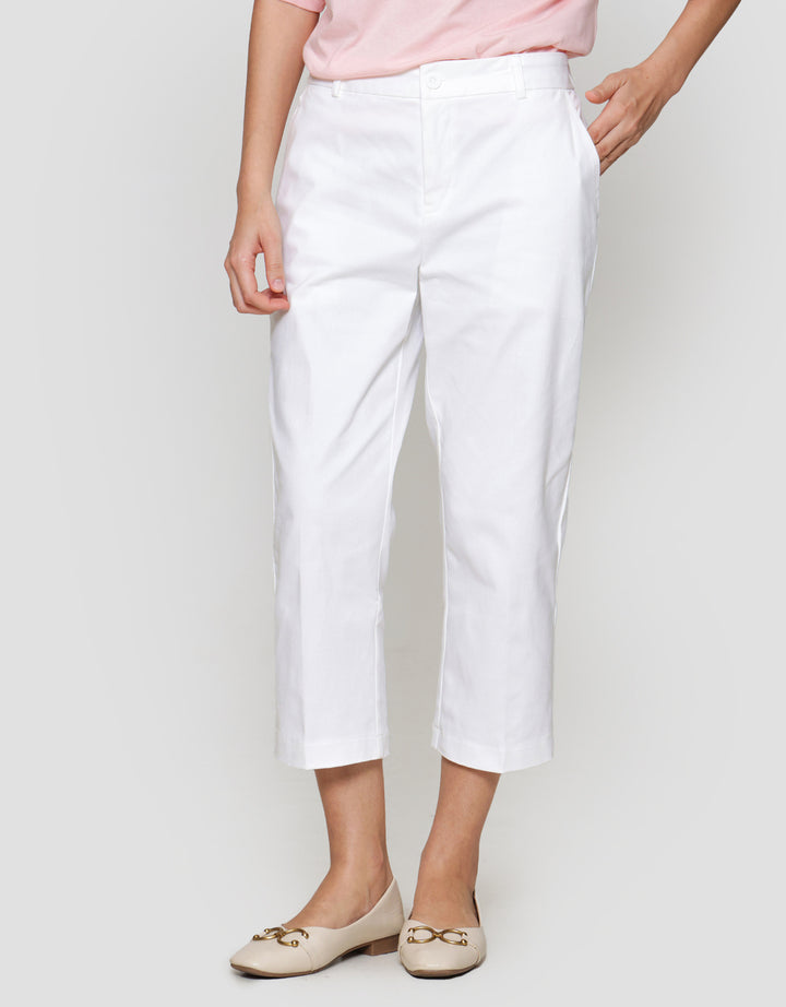 Connexion Crop Cotton Stretch Elastic Waist Celana Panjang Wanita