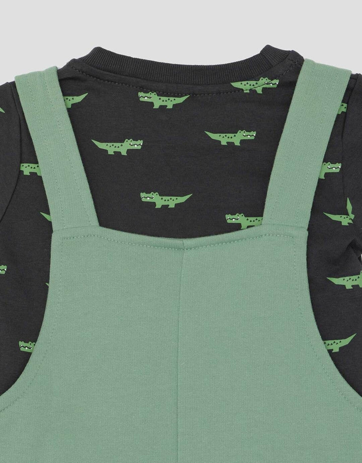 Little M Terry App Buaya Jumpsuit Overall Bayi