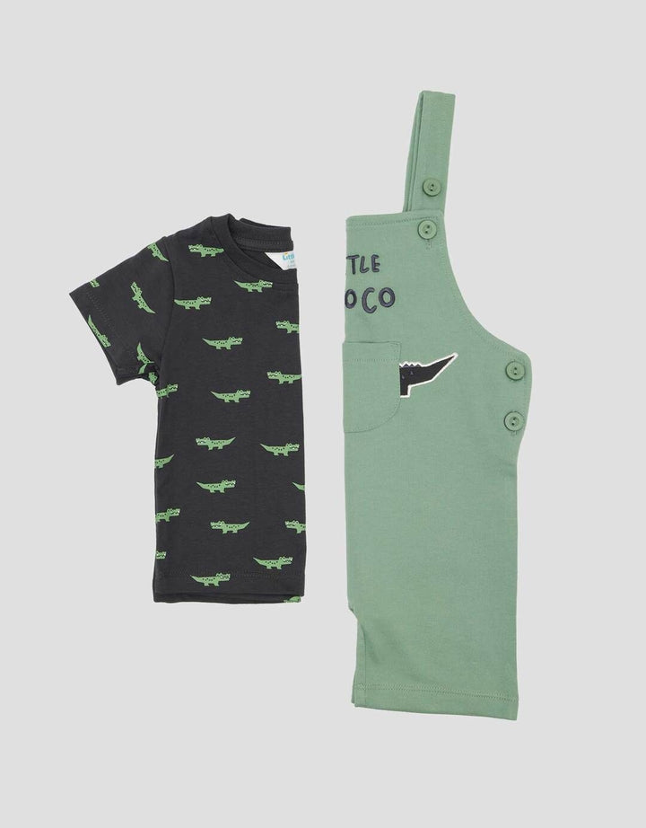 Little M Terry App Buaya Jumpsuit Overall Bayi