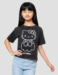 Character Hello Kitty Washed Kaos Anak Perempuan