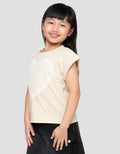 Little M With Heart Lace Kaos Anak Perempuan