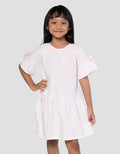 Little M Woven Pita Lengan Midi Dress Anak Perempuan
