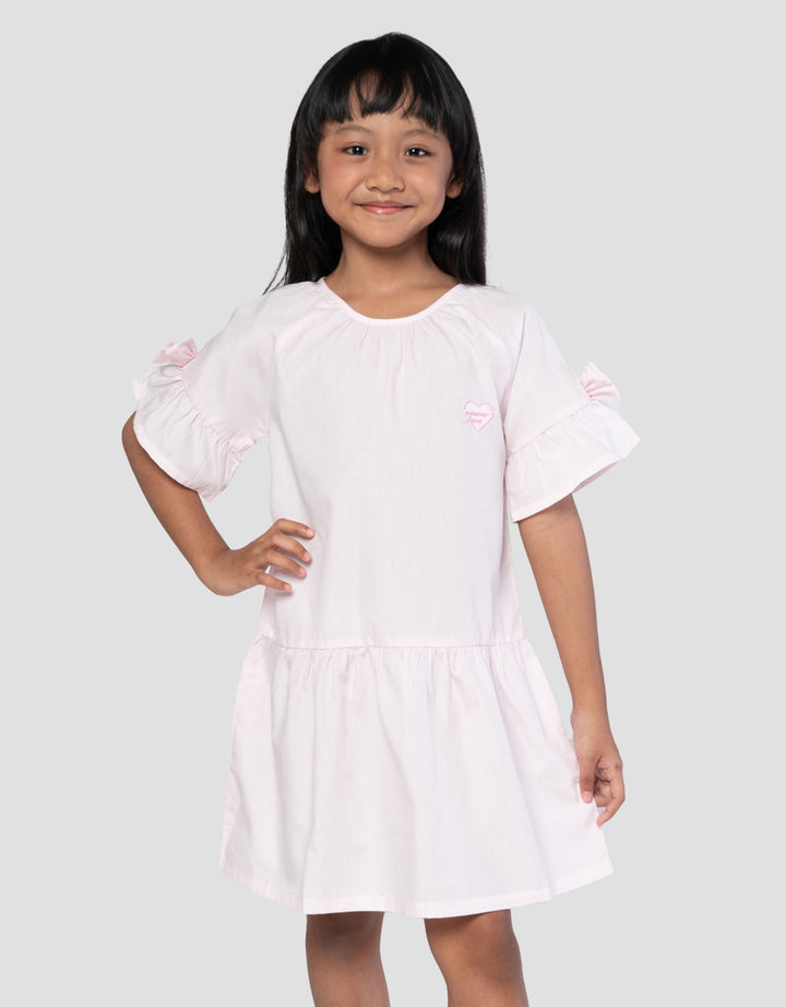 Little M Woven Pita Lengan Midi Dress Anak Perempuan