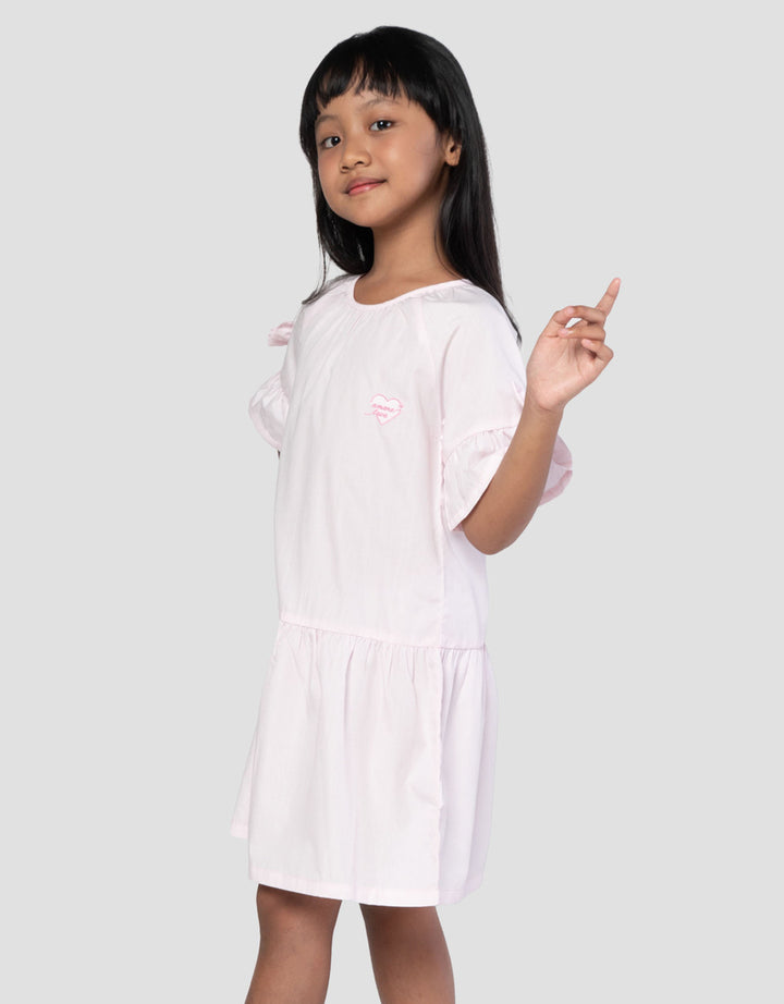 Little M Woven Pita Lengan Midi Dress Anak Perempuan