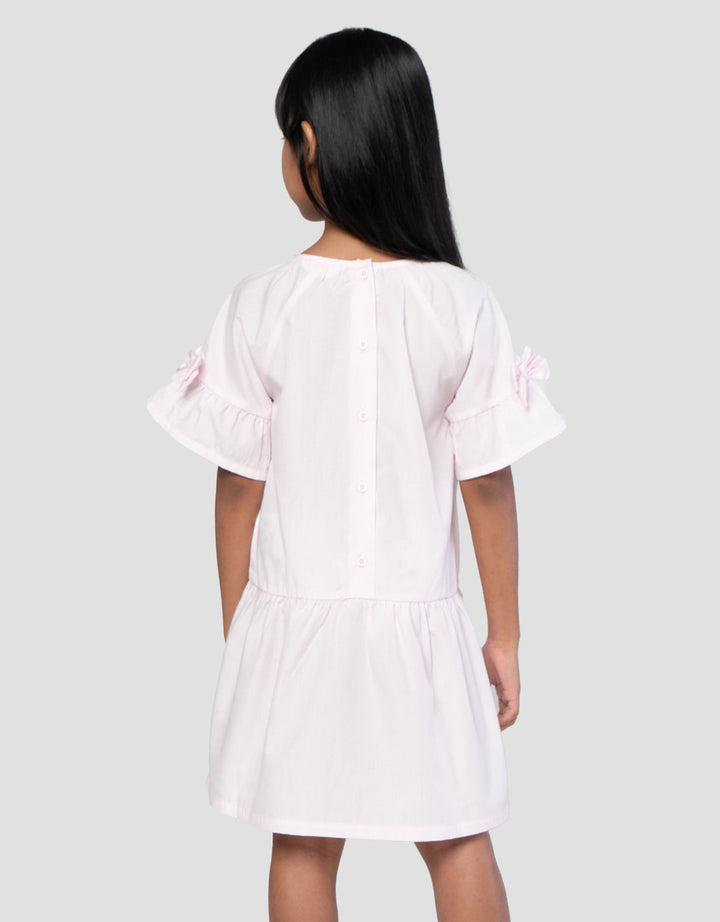 Little M Woven Pita Lengan Midi Dress Anak Perempuan