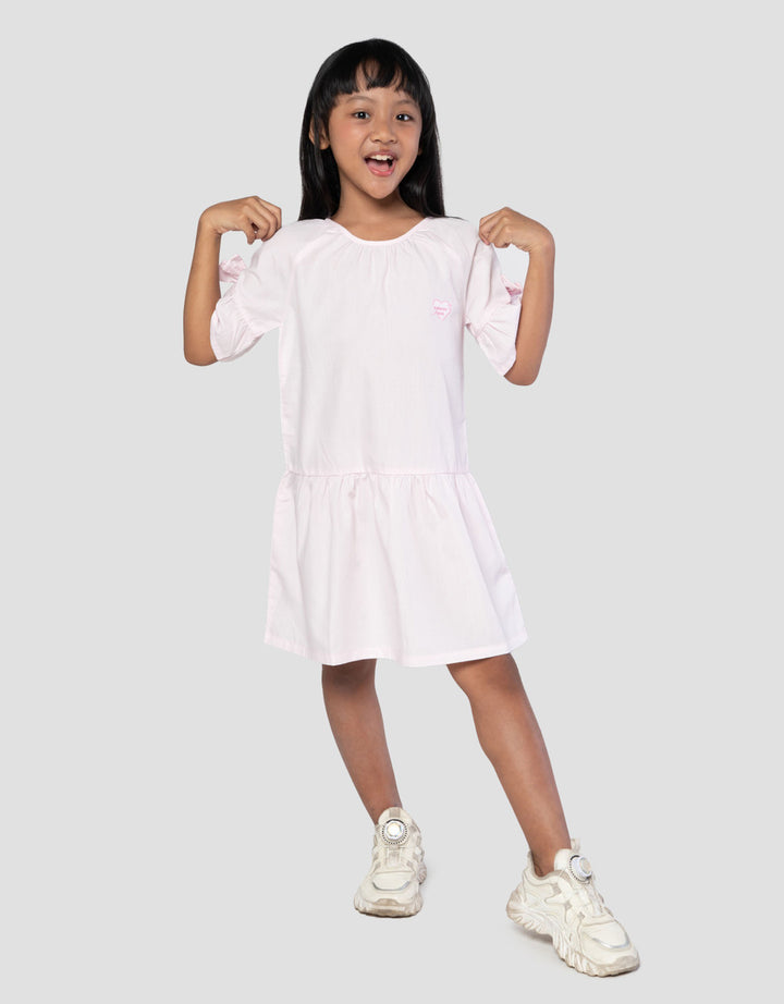 Little M Woven Pita Lengan Midi Dress Anak Perempuan