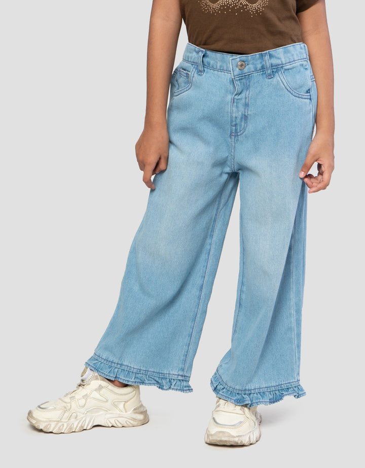 Little M 7 Per 8 Ruffle Celana Denim Anak Perempuan